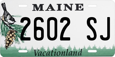 ME license plate 2602SJ