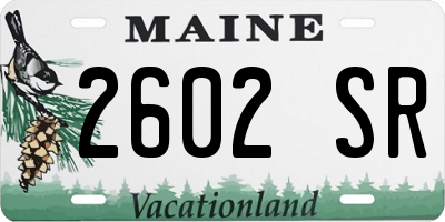 ME license plate 2602SR