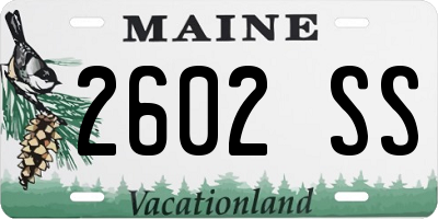 ME license plate 2602SS