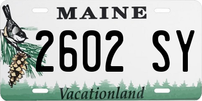 ME license plate 2602SY
