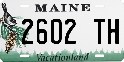 ME license plate 2602TH