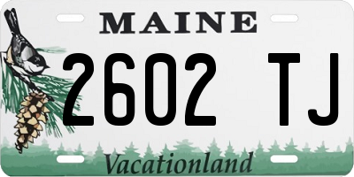 ME license plate 2602TJ