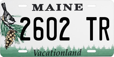 ME license plate 2602TR