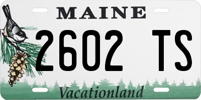 ME license plate 2602TS
