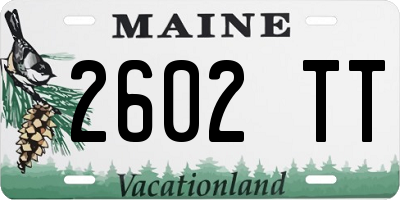 ME license plate 2602TT