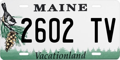 ME license plate 2602TV