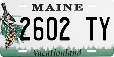ME license plate 2602TY