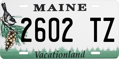 ME license plate 2602TZ