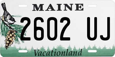 ME license plate 2602UJ