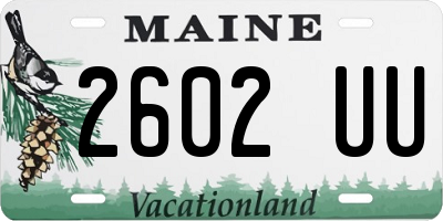 ME license plate 2602UU