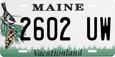 ME license plate 2602UW