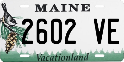 ME license plate 2602VE