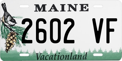ME license plate 2602VF