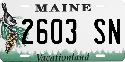 ME license plate 2603SN