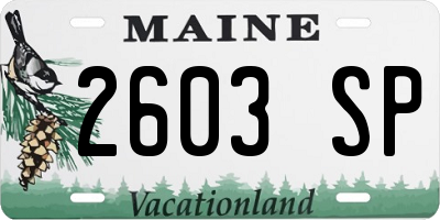 ME license plate 2603SP