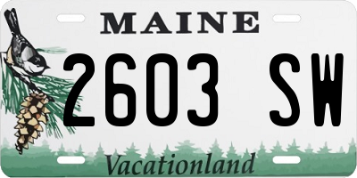 ME license plate 2603SW