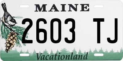 ME license plate 2603TJ