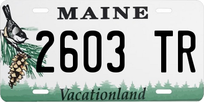 ME license plate 2603TR