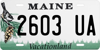 ME license plate 2603UA