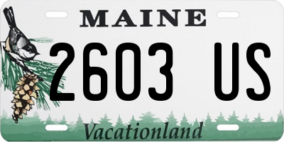 ME license plate 2603US