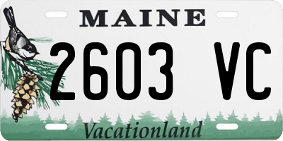 ME license plate 2603VC