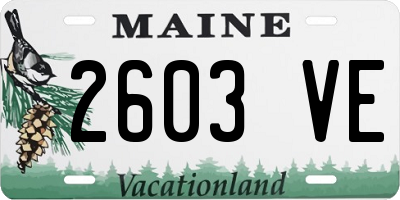 ME license plate 2603VE