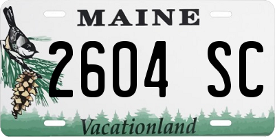 ME license plate 2604SC