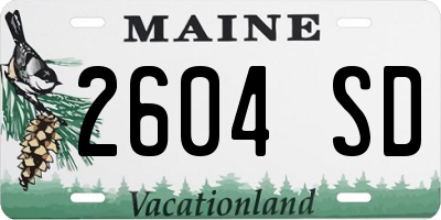 ME license plate 2604SD