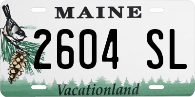 ME license plate 2604SL