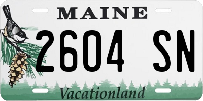 ME license plate 2604SN