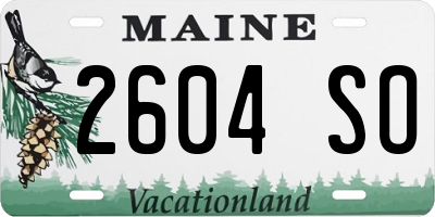 ME license plate 2604SO
