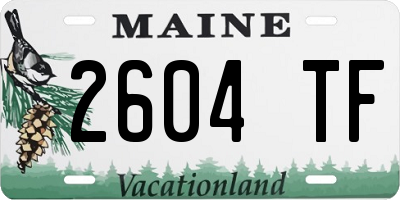 ME license plate 2604TF