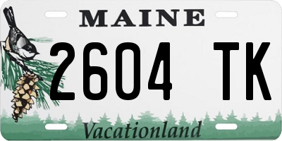 ME license plate 2604TK