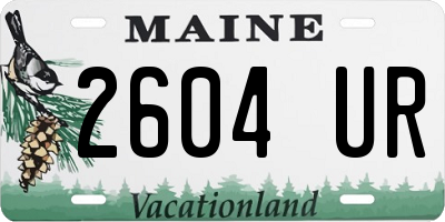 ME license plate 2604UR