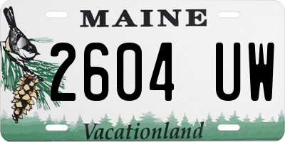 ME license plate 2604UW