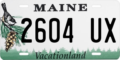 ME license plate 2604UX