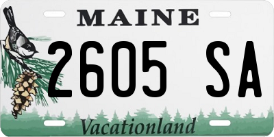 ME license plate 2605SA