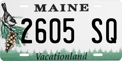 ME license plate 2605SQ