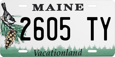 ME license plate 2605TY