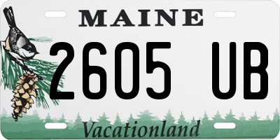 ME license plate 2605UB