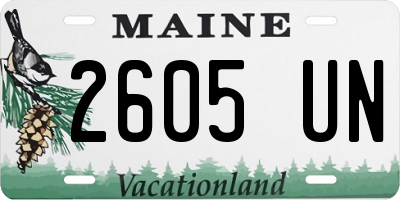 ME license plate 2605UN
