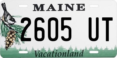 ME license plate 2605UT