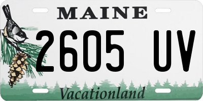 ME license plate 2605UV