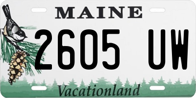 ME license plate 2605UW