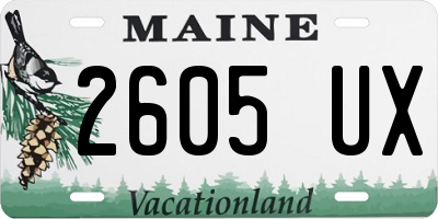 ME license plate 2605UX