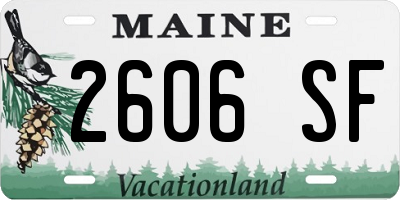 ME license plate 2606SF