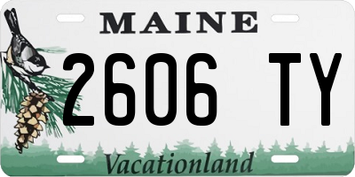 ME license plate 2606TY