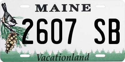 ME license plate 2607SB