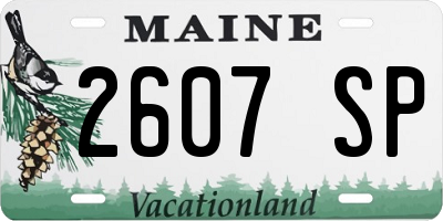 ME license plate 2607SP