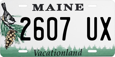 ME license plate 2607UX